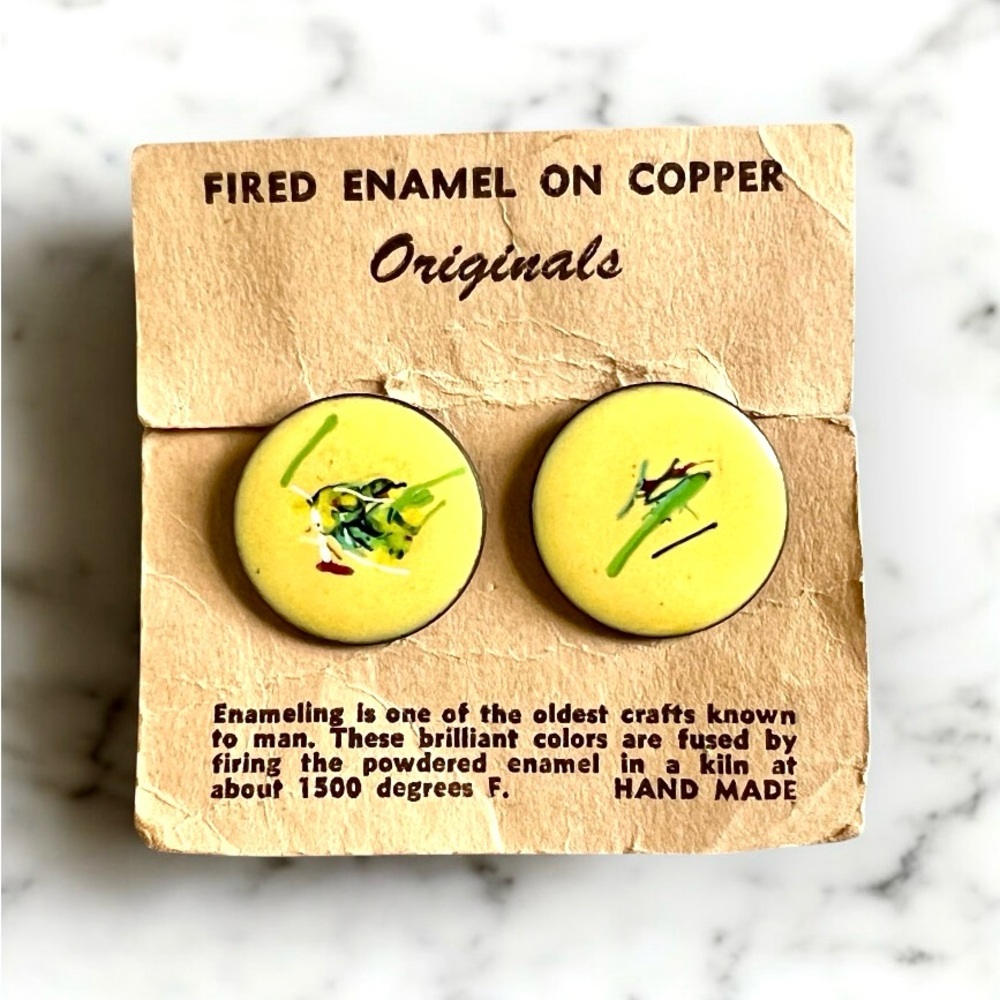 Vintage 1970’s Handmade Abstract Copper Earrings